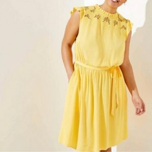 LOFT plus size yellow summer midi dress